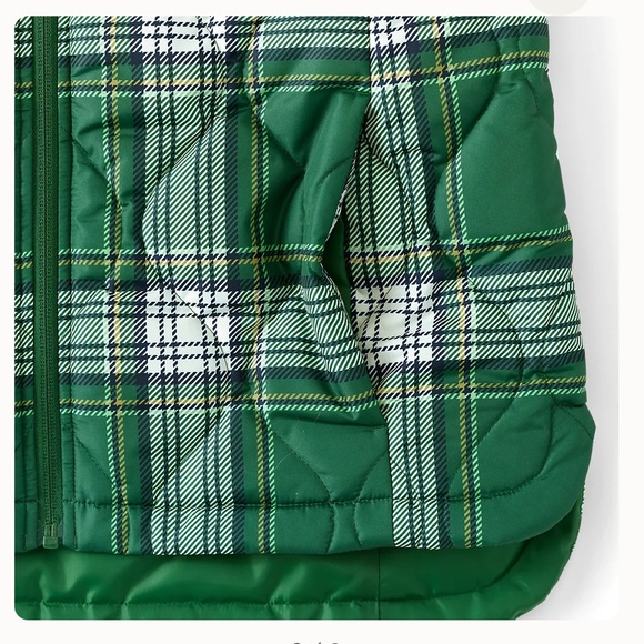 Lands End Women's Print FeatherFree Quilted Insulated Vest Light Emerald Green - Picture 7 of 7